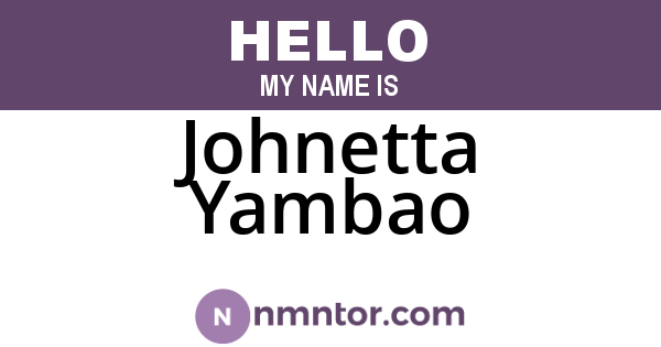 Johnetta Yambao