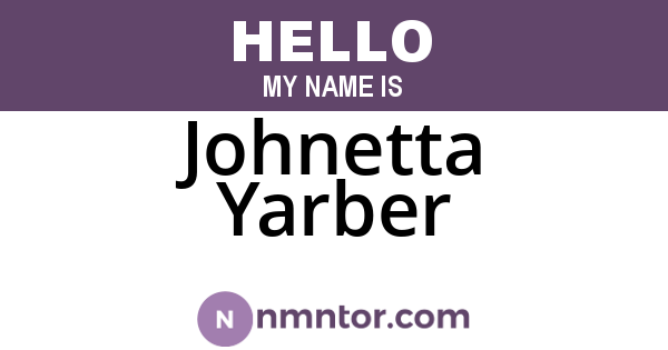 Johnetta Yarber