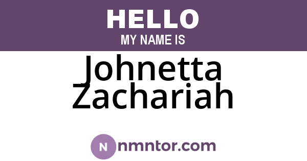 Johnetta Zachariah