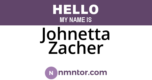 Johnetta Zacher
