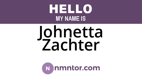 Johnetta Zachter