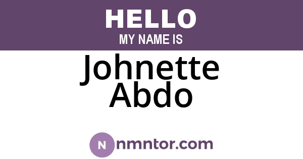 Johnette Abdo