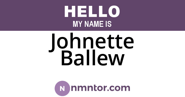 Johnette Ballew