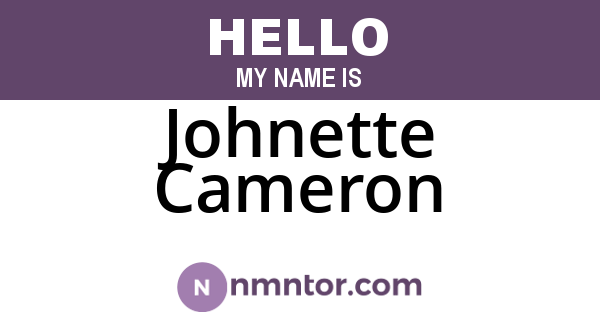 Johnette Cameron