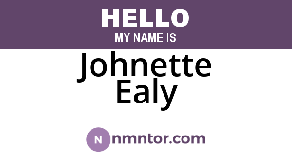 Johnette Ealy