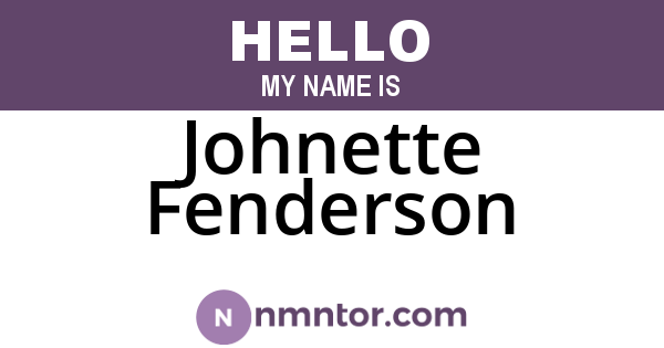 Johnette Fenderson