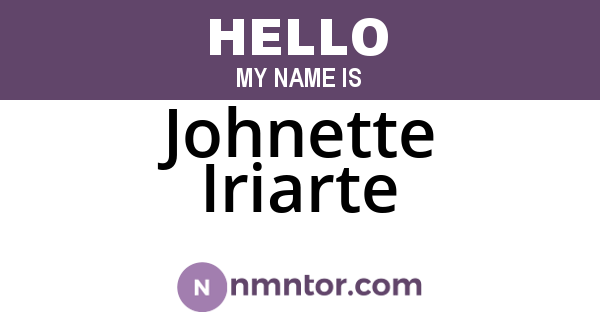 Johnette Iriarte