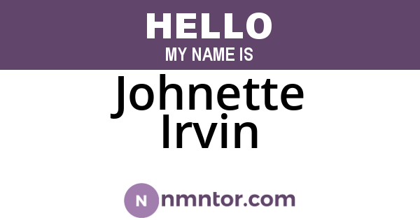 Johnette Irvin