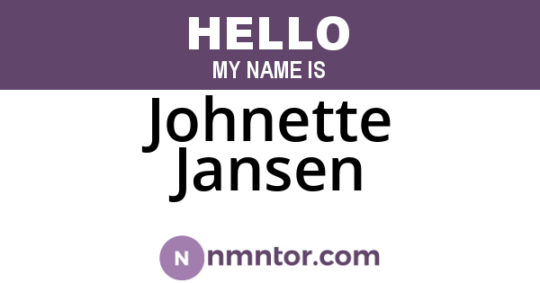 Johnette Jansen