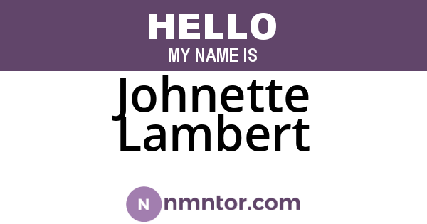 Johnette Lambert