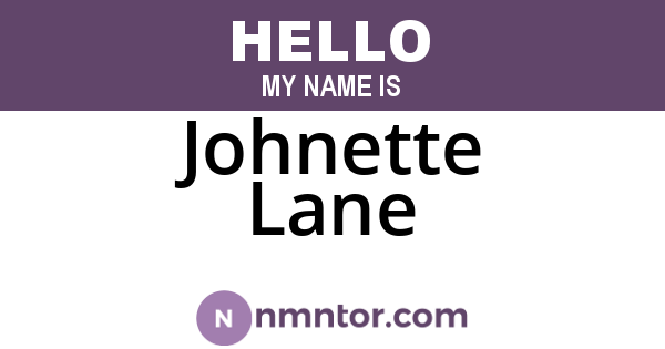 Johnette Lane