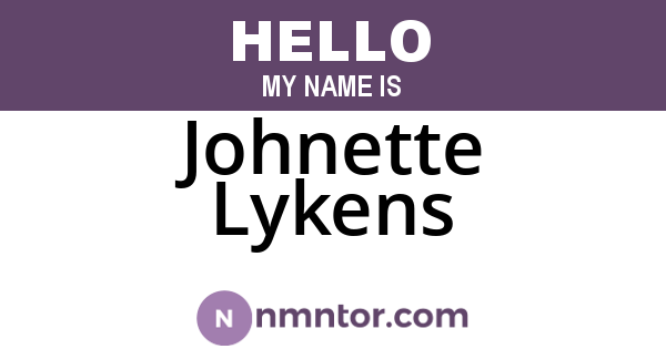 Johnette Lykens