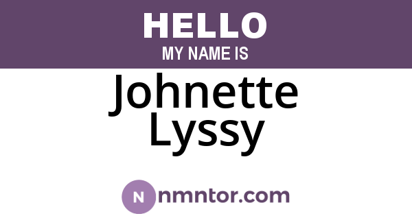Johnette Lyssy