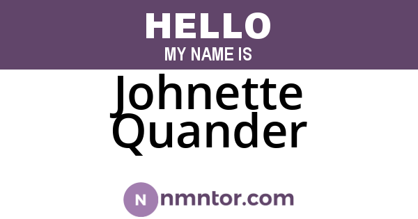 Johnette Quander
