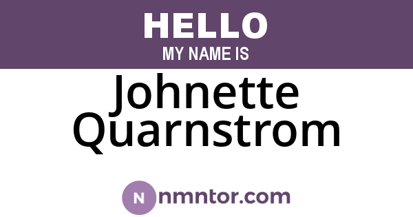 Johnette Quarnstrom