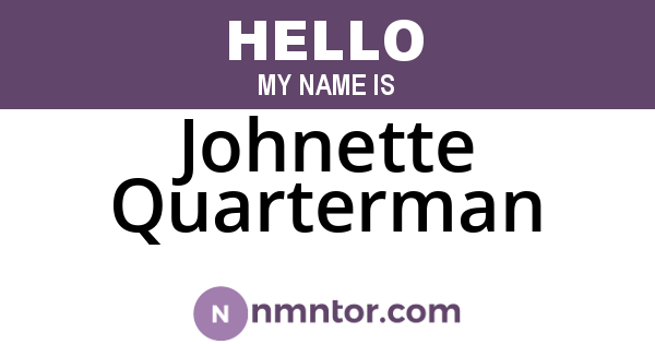 Johnette Quarterman