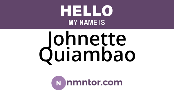 Johnette Quiambao