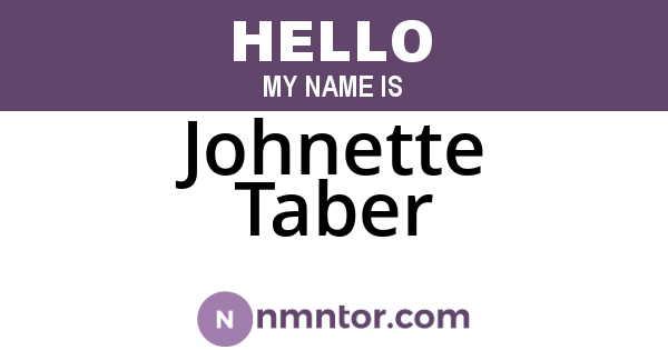 Johnette Taber