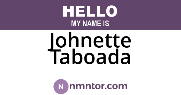 Johnette Taboada
