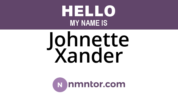 Johnette Xander