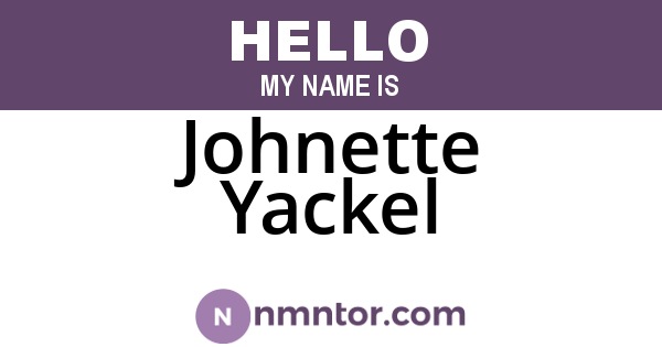 Johnette Yackel