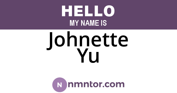 Johnette Yu