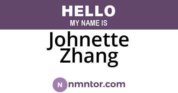 Johnette Zhang