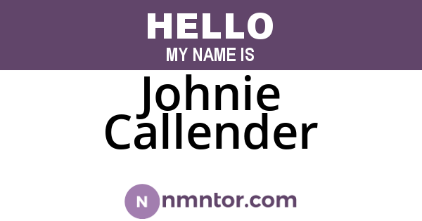 Johnie Callender