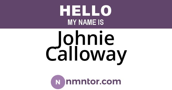 Johnie Calloway