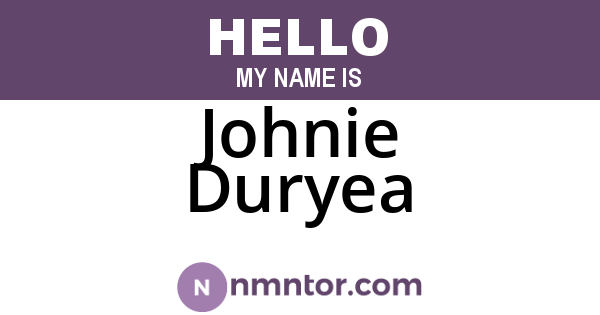 Johnie Duryea