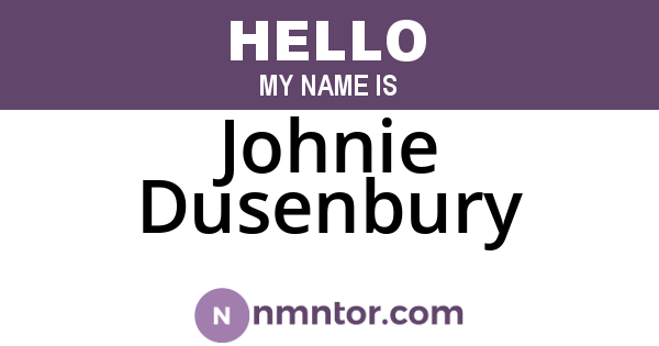 Johnie Dusenbury