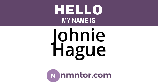 Johnie Hague
