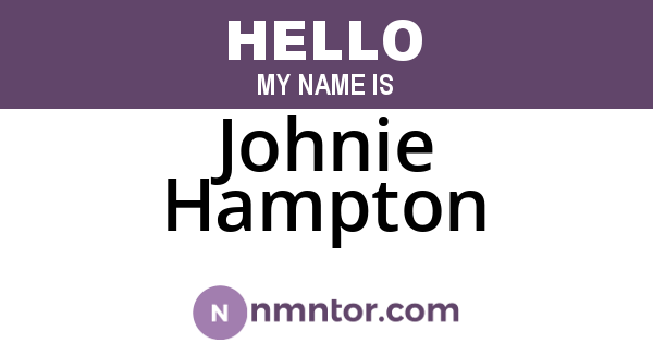 Johnie Hampton