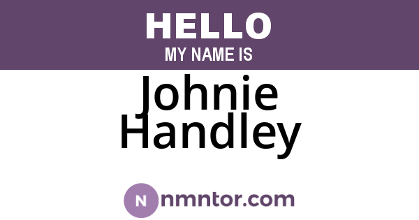 Johnie Handley