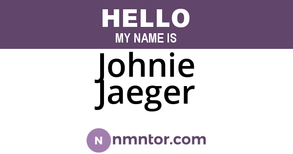 Johnie Jaeger
