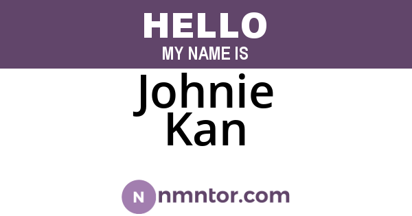 Johnie Kan