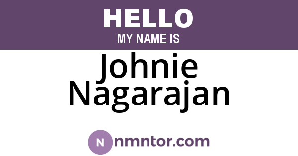 Johnie Nagarajan