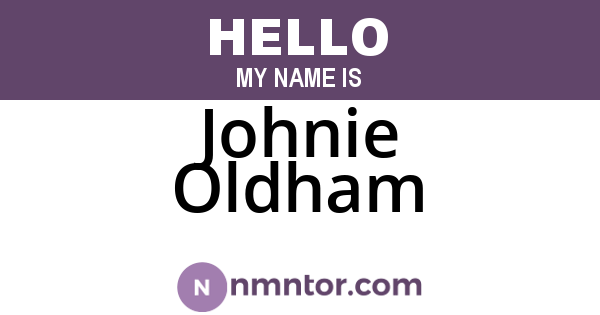 Johnie Oldham