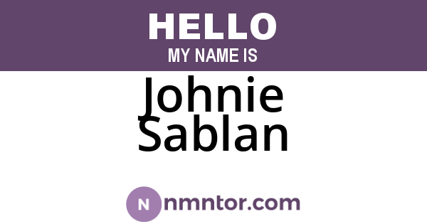 Johnie Sablan