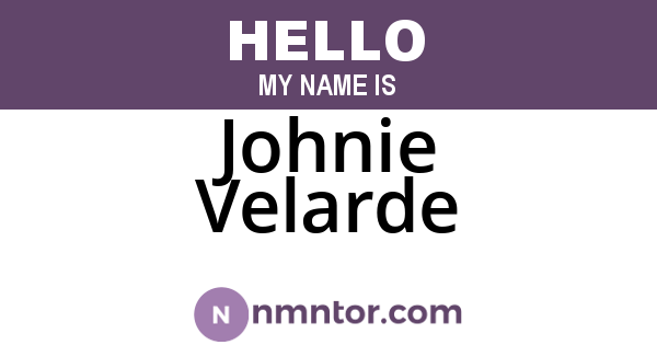 Johnie Velarde