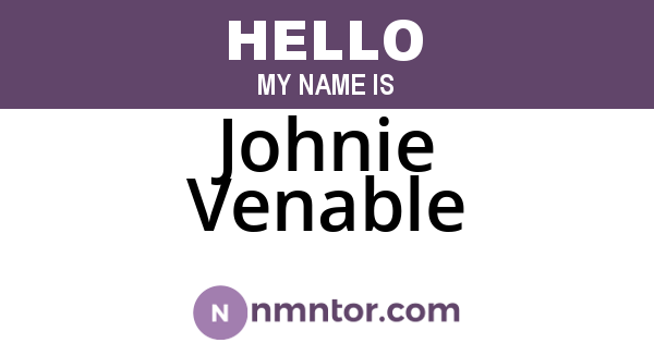 Johnie Venable