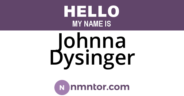 Johnna Dysinger