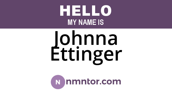 Johnna Ettinger