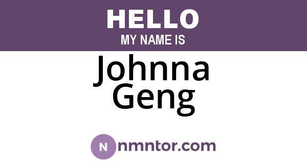 Johnna Geng