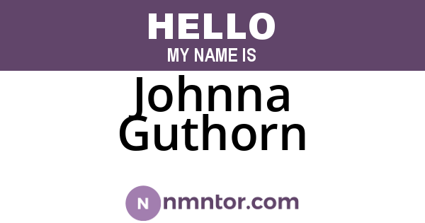 Johnna Guthorn