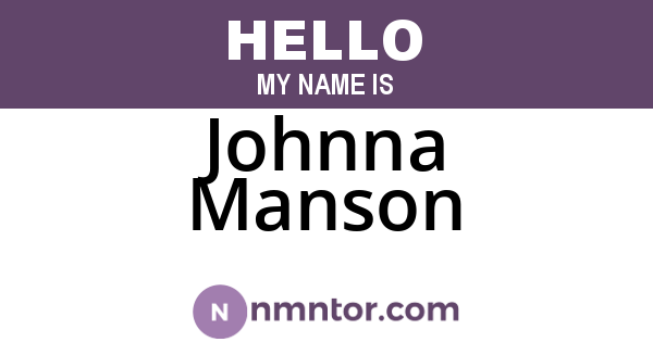Johnna Manson