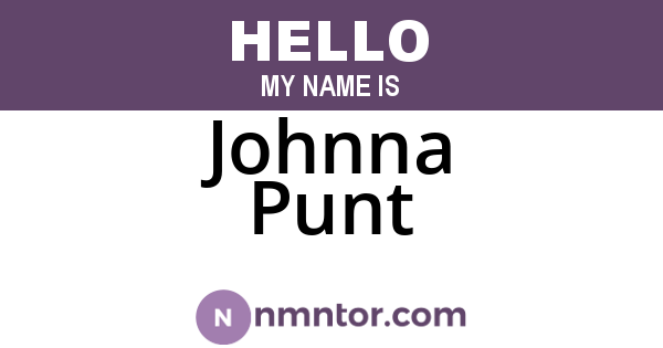 Johnna Punt
