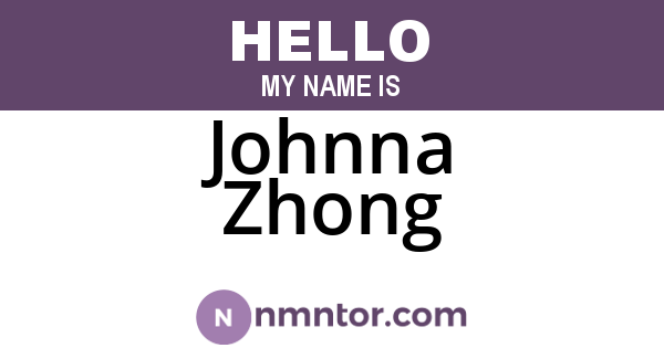 Johnna Zhong