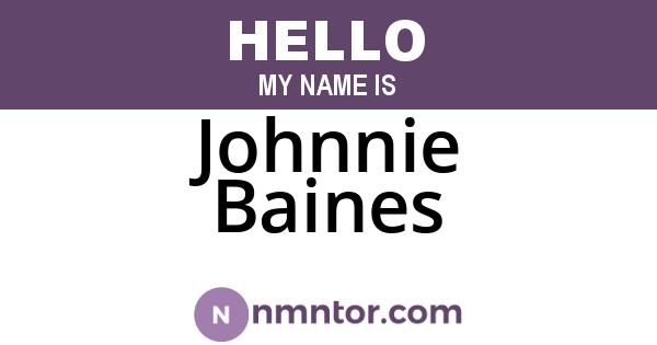 Johnnie Baines