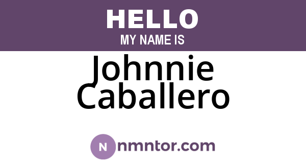 Johnnie Caballero